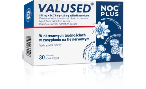 Opakowanie Valused Noc Plus, tabletki powlekane