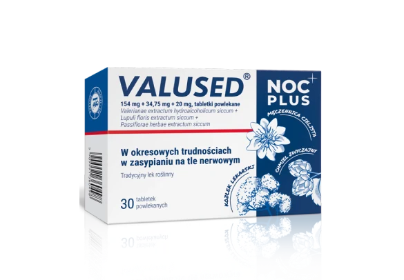 Opakowanie Valused Noc Plus, tabletki powlekane
