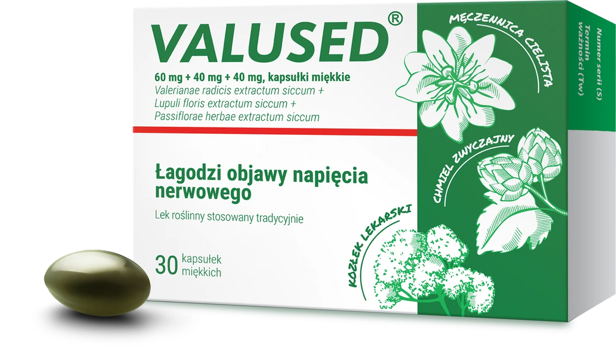 Opakowanie Valused, kapsułki miękkie